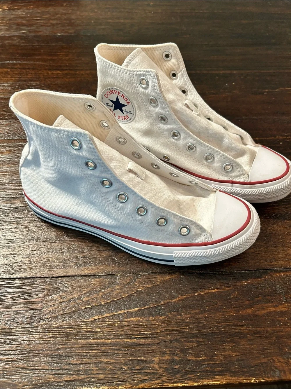 Classic Chuck Taylor All Star Converse White High Top Sneakers - Picture 2 of 7
